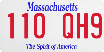 MA license plate 110QH9