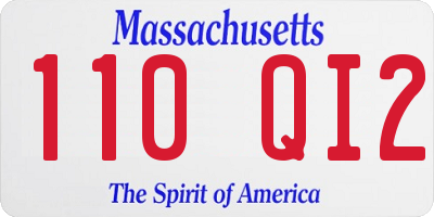 MA license plate 110QI2