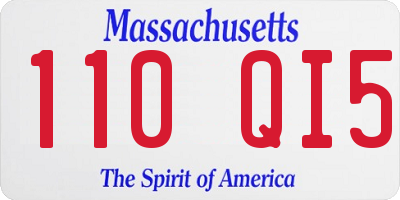 MA license plate 110QI5