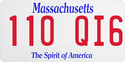MA license plate 110QI6