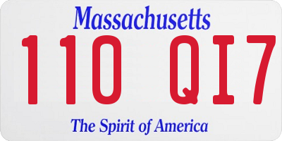 MA license plate 110QI7