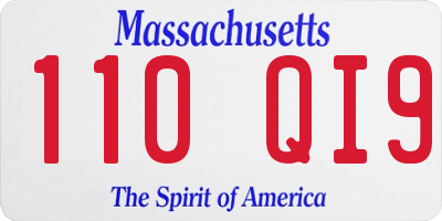 MA license plate 110QI9