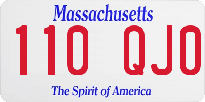 MA license plate 110QJ0