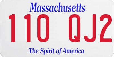 MA license plate 110QJ2