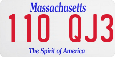 MA license plate 110QJ3