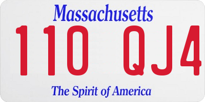 MA license plate 110QJ4