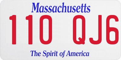 MA license plate 110QJ6