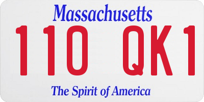 MA license plate 110QK1