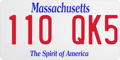 MA license plate 110QK5