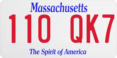 MA license plate 110QK7