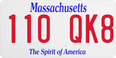 MA license plate 110QK8