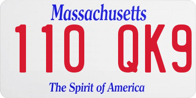 MA license plate 110QK9