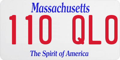 MA license plate 110QL0