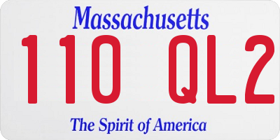 MA license plate 110QL2