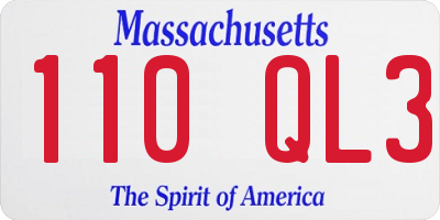 MA license plate 110QL3
