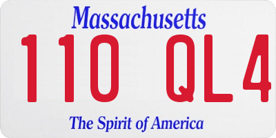MA license plate 110QL4