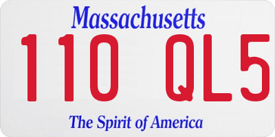 MA license plate 110QL5