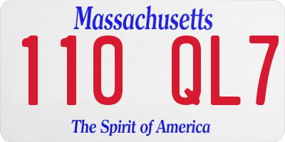 MA license plate 110QL7