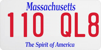MA license plate 110QL8