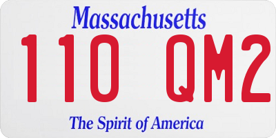 MA license plate 110QM2
