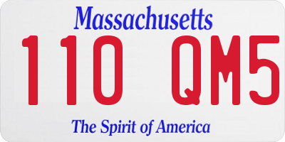 MA license plate 110QM5