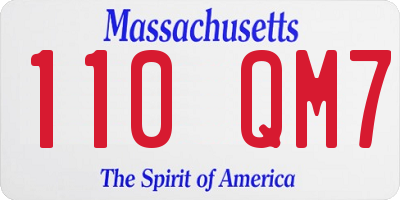 MA license plate 110QM7