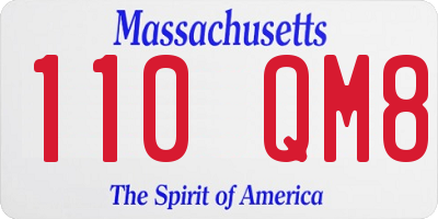 MA license plate 110QM8