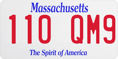 MA license plate 110QM9