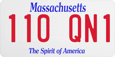 MA license plate 110QN1