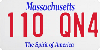MA license plate 110QN4