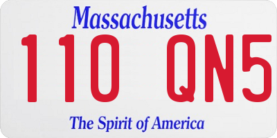 MA license plate 110QN5