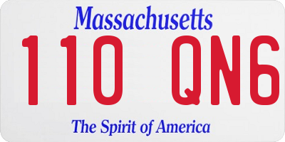 MA license plate 110QN6