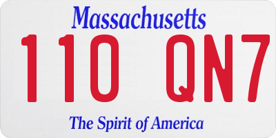 MA license plate 110QN7