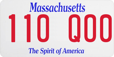 MA license plate 110QO0