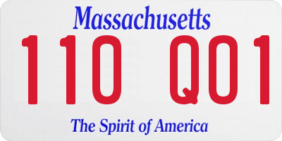 MA license plate 110QO1