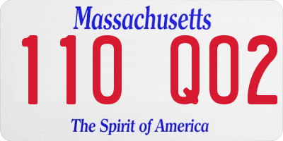 MA license plate 110QO2