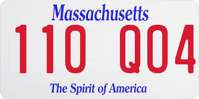 MA license plate 110QO4