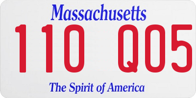 MA license plate 110QO5