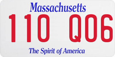 MA license plate 110QO6