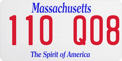 MA license plate 110QO8