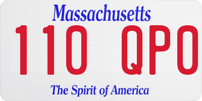 MA license plate 110QP0