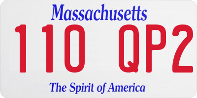 MA license plate 110QP2