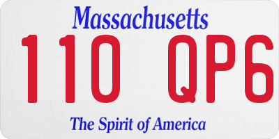 MA license plate 110QP6