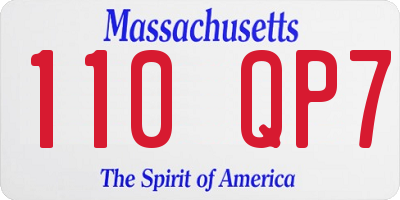 MA license plate 110QP7