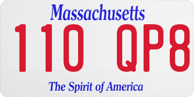 MA license plate 110QP8