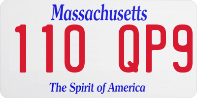 MA license plate 110QP9