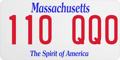 MA license plate 110QQ0