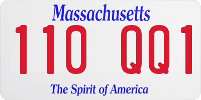 MA license plate 110QQ1
