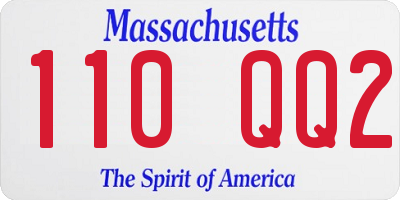 MA license plate 110QQ2