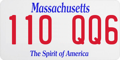 MA license plate 110QQ6